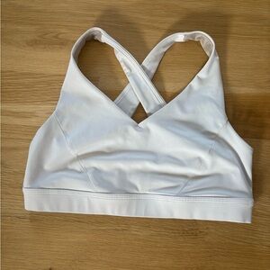 Lululemon White Crisscross Sports Bra